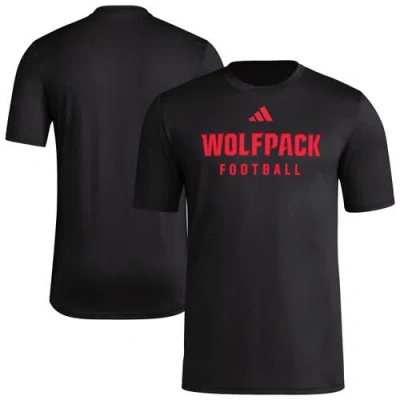 Adidas Originals Adidas  Black Nc State Wolfpack Locker Practice Football Pre-game T-shirt