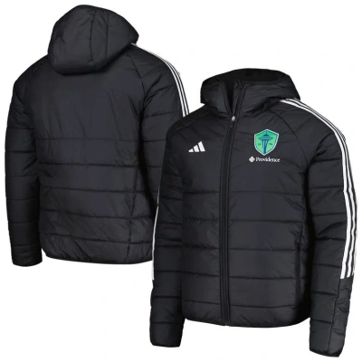 Adidas Originals Adidas Black Seattle Sounders Fc Tiro 24 Full-zip Winter Hoodie Jacket