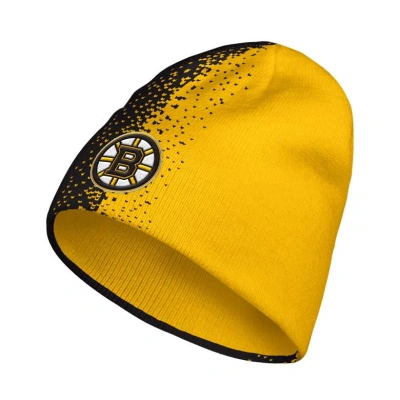 Adidas Originals Men's Adidas Black, Gold Boston Bruins Split Knit Hat In Black,gold