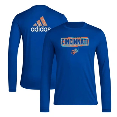 Adidas Originals Adidas Blue Fc Cincinnati Local Pop Aeroready Long Sleeve T-shirt