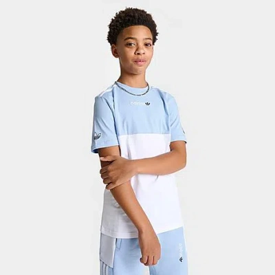 Adidas Originals Kids' Adidas Boys' Originals Colorblock T-shirt In Light Blue/white