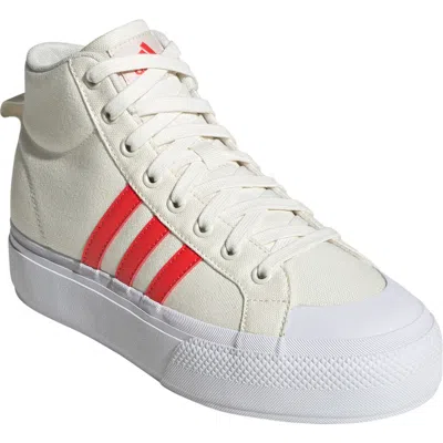 Adidas Originals Adidas Bravado 2.0 Platform Mid Skate Sneaker In White/black/white