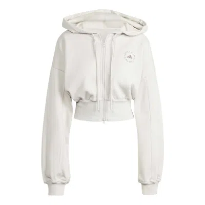 Adidas Originals Adidas By Stella Mccartney Cropped Zip Hoodie Asia Sizing 'chalk Pearl' In White