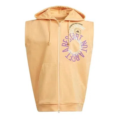 Adidas Originals Adidas By Stella Mccartney Sleeveless Hoodie 'tan' In Yellow