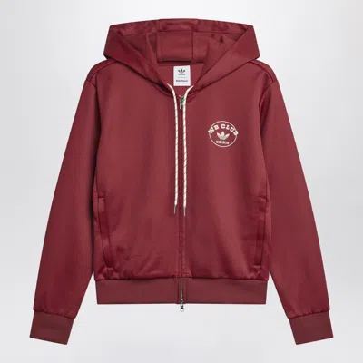 Adidas Originals Adidas By Wales Bonner Bordeaux Hooded Sweatshirt In Cotton Blend In Burgundy