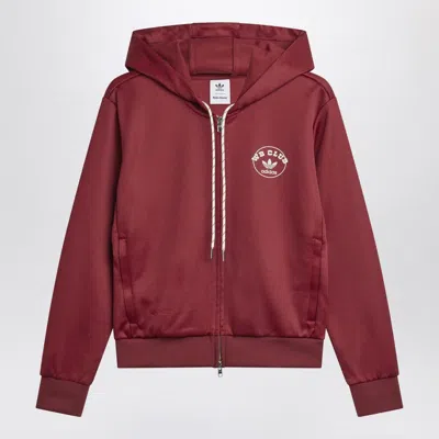Adidas Originals Adidas By Wales Bonner Bordeaux Hooded Sweatshirt In Cotton Blend In Red