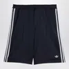 Adidas Originals Adidas By Wales Bonner Navy Blue Oversized Stretch Twill Bermuda Shorts In Black