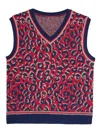 Adidas Originals Adidas X Wales Bonner Leopard Pattern V-neck Sweater Vest In Multi