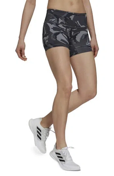 Adidas Originals Adidas Camo Print 4" Volleyball Shorts In Grey/black/white