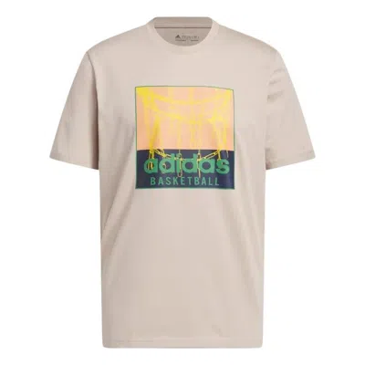 Adidas Originals Adidas Chain Net Basketball Graphic T-shirt 'wonder Taupe' In Pink