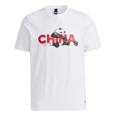 Adidas Originals Adidas China Tee M 2 Printed Crew Neck Short-sleeved White