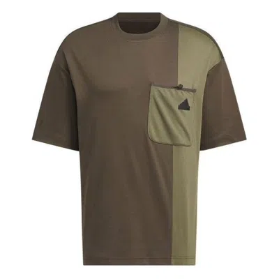 Adidas Originals Adidas City Escape Colourblock T-shirt Asia Sizing 'olive Green'