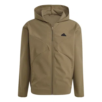 Adidas Originals Adidas City Escape Full-zip Hoodie 'olive Green' In Brown