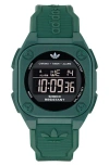 Adidas Originals Adidas City Tech 4 Silicone Strap Watch, 42mm In Green