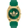 Adidas Originals Adidas City Tech Green Thin Silicone Strap Watch, 39mm In Green