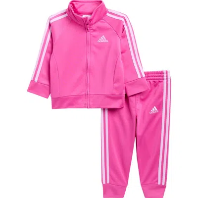 Adidas Originals Babies' Adidas Classic 3-stripe Tricot Track Jacket & Joggers Set In Pink