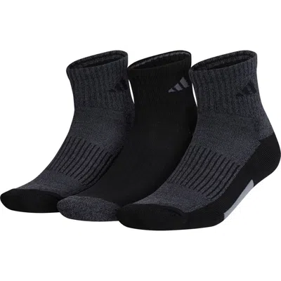 Adidas Originals Adidas Climacool 3-pack Quarter Length Socks In Black