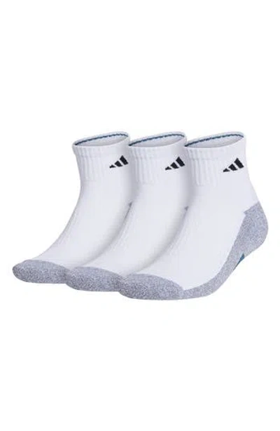 Adidas Originals Adidas Climacool 3-pack Quarter Length Socks In White