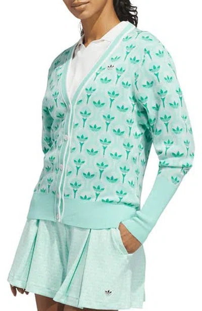 Adidas Originals Adidas Club Cardigan In White/ Clear Mint