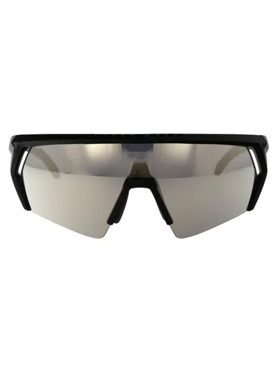 Adidas Originals Cmpt Aero Sunglasses In 02g Nero Opaco/marrone Specchiato