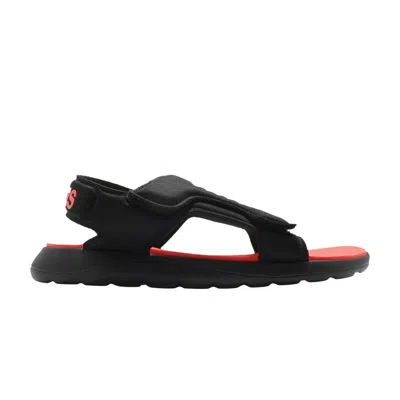 Pre-owned Adidas Originals Adidas Comfort Sandal J 'black Solar Red' | Kid's Size 12