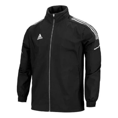 Adidas Originals Adidas Con21 Aw Jkt Soccer/football Sports Hooded Jacket Black In Animal Print