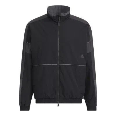 Adidas Originals Adidas Contrast Color Stitching Long Sleeves Sports Jacket Black