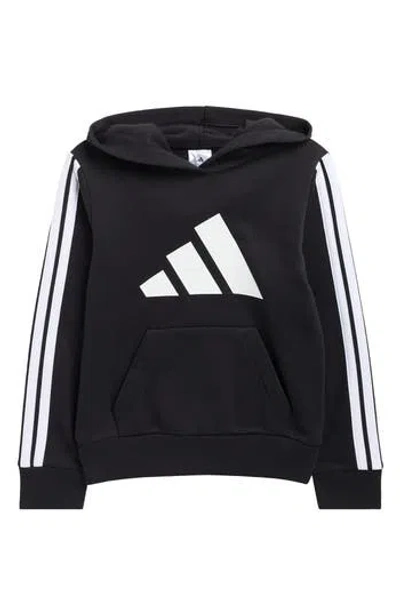 Adidas Originals Kids' Adidas Cotton Fleece 3-stripe Sweatshirt In Black