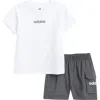 Adidas Originals Adidas Cotton Logo T-shirt & Cargo Shorts Set In White