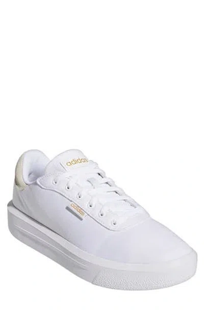 Adidas Originals Adidas Court Platform Sneaker In White/gold Met