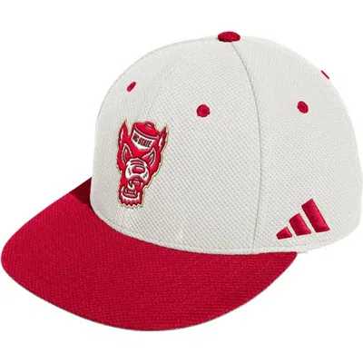 Adidas Originals Adidas  Cream Nc State Wolfpack On-field Fitted Baseball Hat