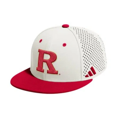 Adidas Originals Adidas  Cream Rutgers Scarlet Knights On-field Fitted Baseball Hat