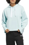 Adidas Originals Adidas Crop Fleece Hoodie In Blue