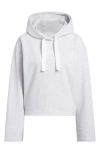 Adidas Originals Adidas Crop Fleece Hoodie In White