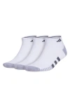 Adidas Originals Adidas Cushioned 3.0 3-pack Low Cut Socks In White/grey