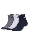 Adidas Originals Adidas Cushioned 3.0 3-pack Quarter Socks In Black