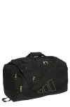 Adidas Originals Adidas Defender 5 Small Duffel Bag In Black/gold Metallic