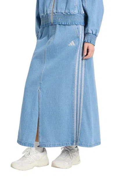 Adidas Originals Adidas Denim Maxi Skirt In Crystal Sky