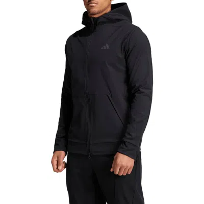 Adidas Originals Adidas Designed For Training Cold.rdy Full Zip Hoodie In Black