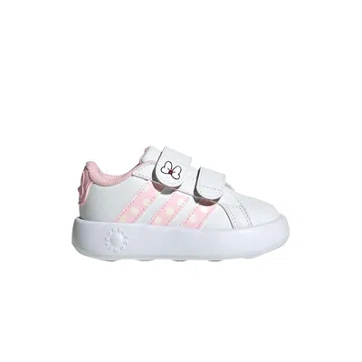 Pre-owned Adidas Originals Adidas Disney X Grand Court I 'minnie Mouse - Pink Polka Dots' | White | Infant Size 9.5