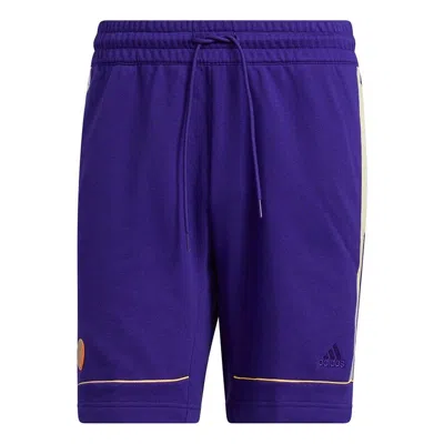 Adidas Originals Adidas Dm Short Stripe Basketball Sports Shorts Blue Purple