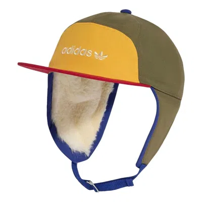 Adidas Originals Adidas Earflap Cap 'olive Strata Preloved Yellow Team Victory Red' In Multi