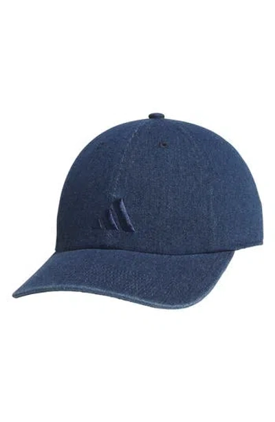 Adidas Originals Adidas Embroidered Denim Baseball Cap In Blue