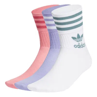Adidas Originals Adidas Enjoy Summer Mid Cut Crew Socks 3 Pairs 'multi Color'