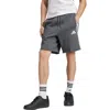 Adidas Originals Adidas Essential 3-stripes Fleece Shorts In Gray