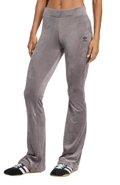 Adidas Originals Adidas Essential Velour Flare Leggings In Brown