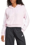 Adidas Originals Adidas Essentials 3-stripe Quarter Zip Sweatshirt In Pink