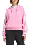 Adidas Originals Adidas Essentials 3-stripe Quarter Zip Sweatshirt In Pink