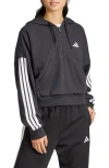 Adidas Originals Adicolor Classics Crop Hoodie Black Women's Lightweight Cropped Hoodie In Black/white