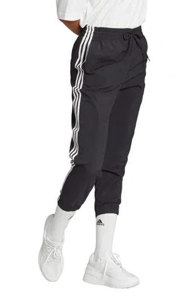 Adidas Originals Adidas Essentials 3-stripes 7/8 Pants In Black/white